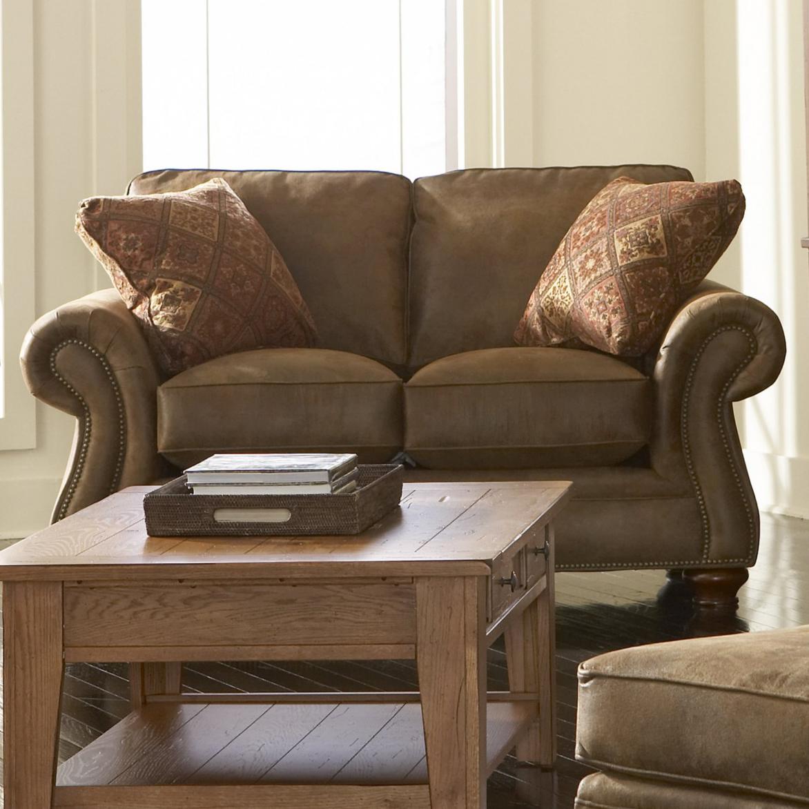 Broyhill Express Laramie Quick Ship Loveseat with Nailhead Trim AHFA